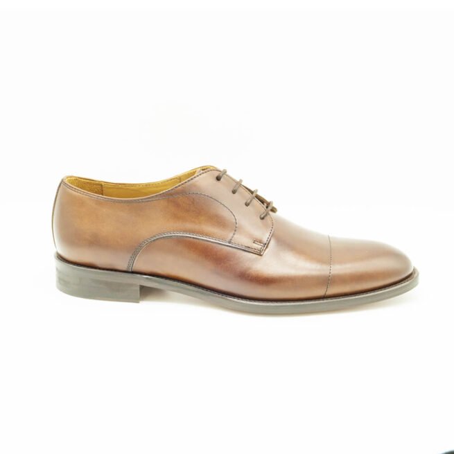 Derby Cuero Marrón Lateral Exterior