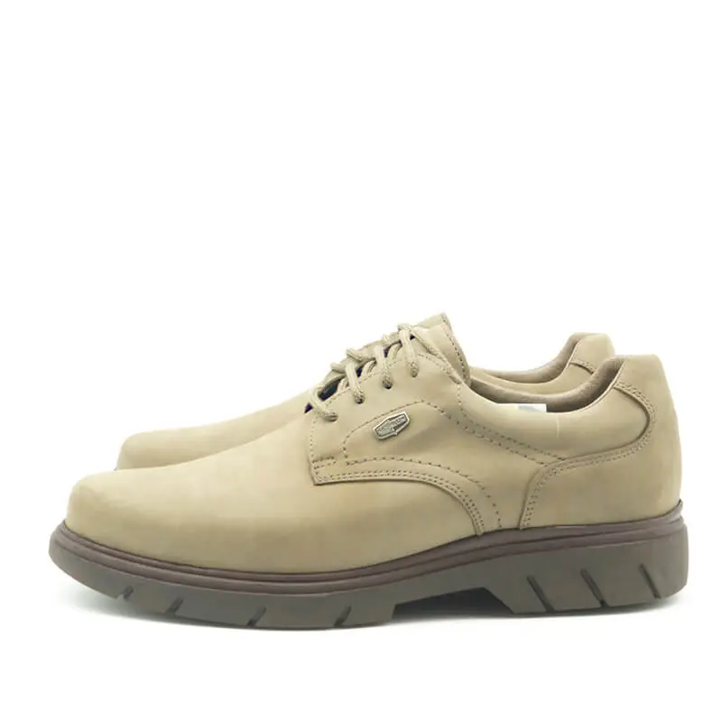 Zapatos Bay, casual con cordones hidrofugado modelo C510, color khaki-gris 6.